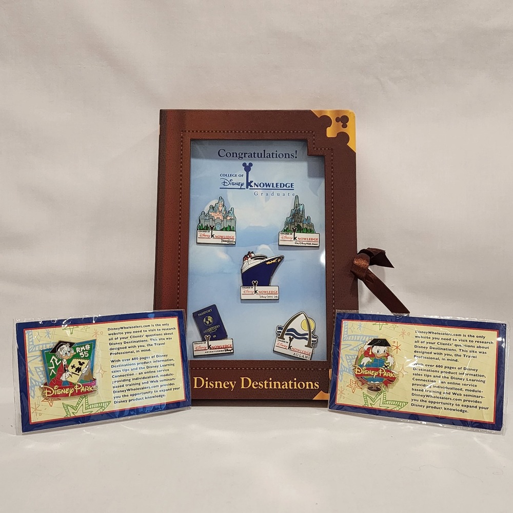 Disney College of Knowledge Graduate Pin Set Book Case Ludwig‎ Von Drake Donald
